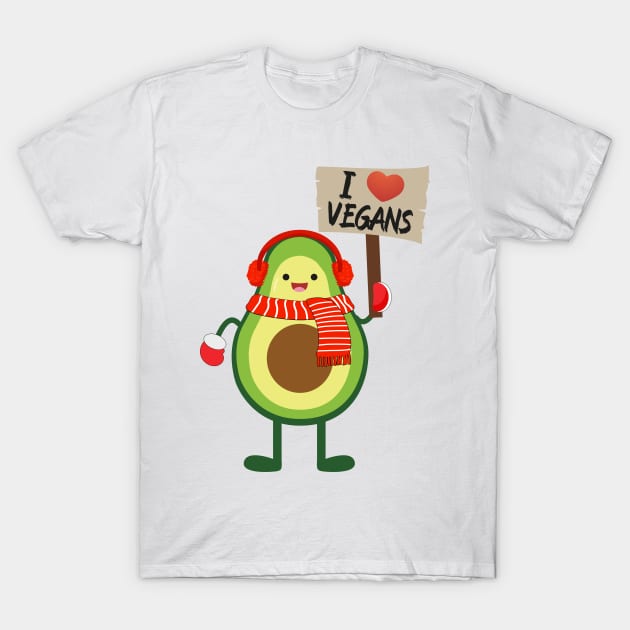 Avo I love vegans T-Shirt by MZeeDesigns